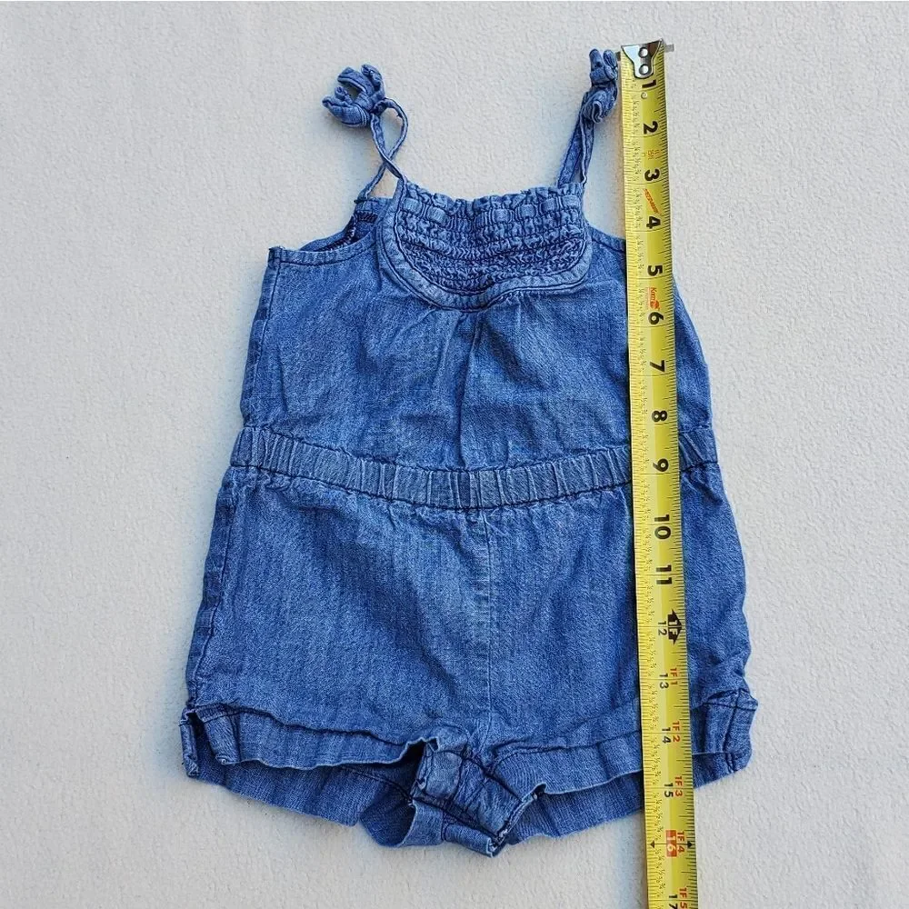 Old Navy Medium Wash Denim Tank Top Romper 12-18 Months